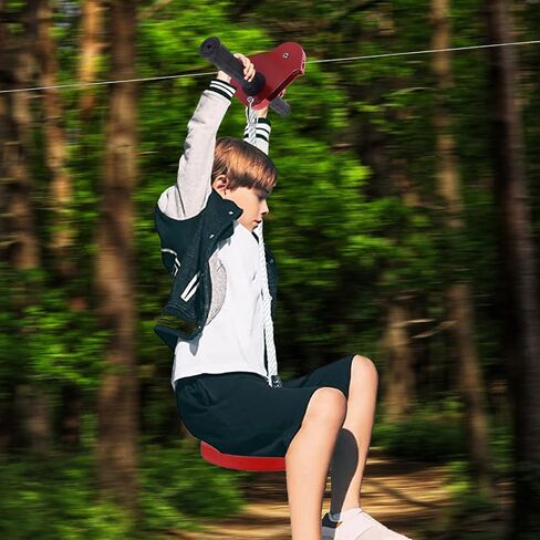 160 Ft Zip Line Kit for Kids & Adults | Heavy-Duty Outdoor Adventure Zipline with Stainless Steel Brake | Safe for Ages 3+ | Ideal for Backyard Fun, Parks, Camping & Thrill-Seeking in Kuwait