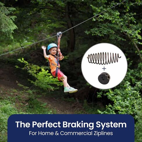 سدادة Zipline - مكابح زنبركية Zipline حاصلة على براءة اختراع مع فاصل - مثالية للخطوط العملاقة والفناء الخلفي للأطفال والكبار in Saudi Arabia