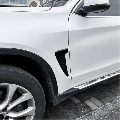 غطاء ملصقات مصد السيارة سبويلر القرش الخياشيم ذات التدفق الجانبي متوافق مع BMW X5 F15 M Sport 2014 2015 2016 2017 2018 (مظهر ألياف الكربون) in Saudi Arabia