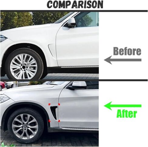 غطاء ملصقات مصد السيارة سبويلر القرش الخياشيم ذات التدفق الجانبي متوافق مع BMW X5 F15 M Sport 2014 2015 2016 2017 2018 (مظهر ألياف الكربون) in Saudi Arabia
