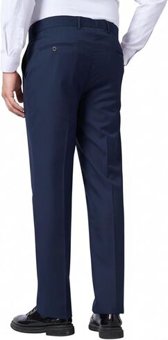 Mens Classic Slim Fit Fit Stretch Flat Front Slacks Dress Pants in Saudi Arabia