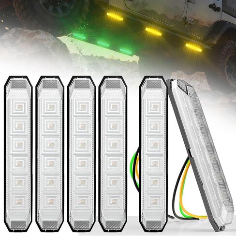 6 عبوات من مصابيح LED للمقطورة ذات اللون المزدوج، 4.7 بوصة، مؤشرات جانبية لإيقاف الفرامل وإيقاف السقف العلوي لشاحنة مقطورة RV حافلة فان قافلة قارب أمامي خلفي in Kuwait