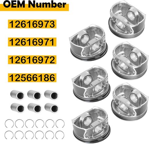3.6L STD Pistons & Rings Kit Compatible with Buick Enclave 2009-2017, LaCrosse 2010-2012, Cadillac CTS 2008-2012 2014, STS 2008-2011, Chevy Traverse Camaro, GMC Acadia, Replace 12616973 in Saudi Arabia
