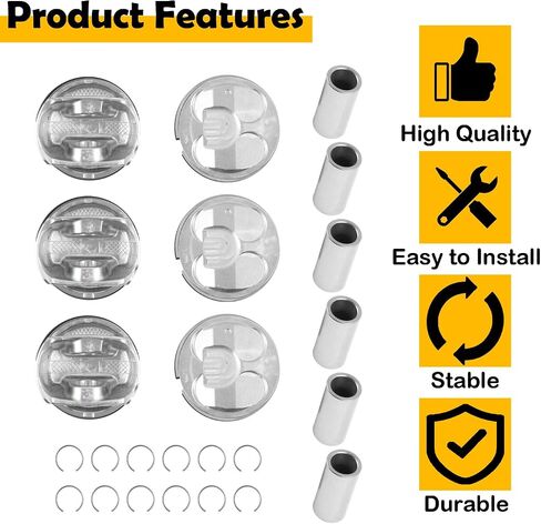 3.6L STD Pistons & Rings Kit Compatible with Buick Enclave 2009-2017, LaCrosse 2010-2012, Cadillac CTS 2008-2012 2014, STS 2008-2011, Chevy Traverse Camaro, GMC Acadia, Replace 12616973 in Saudi Arabia