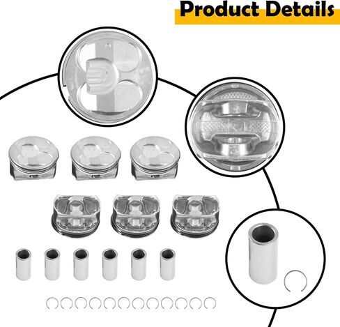 3.6L STD Pistons & Rings Kit Compatible with Buick Enclave 2009-2017, LaCrosse 2010-2012, Cadillac CTS 2008-2012 2014, STS 2008-2011, Chevy Traverse Camaro, GMC Acadia, Replace 12616973 in Saudi Arabia