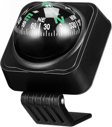 Car Compass Ball with Bottom Stick, Portable Auto Boat Compass Dashboard Ornament Guide Ball for Navigation Hiking Cycling Driving Direction Guidance, Universal for SUV, Truck, Rv, Boat in Saudi Arabia