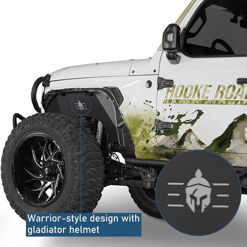 طقم بطانات رفرف داخلي أمامي وخلفي من الألومنيوم من Hooke Road لسيارة Jeep Gladiator JT 2020-2025 (باستثناء محرك Rubicon 3.6L)، 4 قطع من أغطية حماية الطين لبطانة العجلة in Saudi Arabia