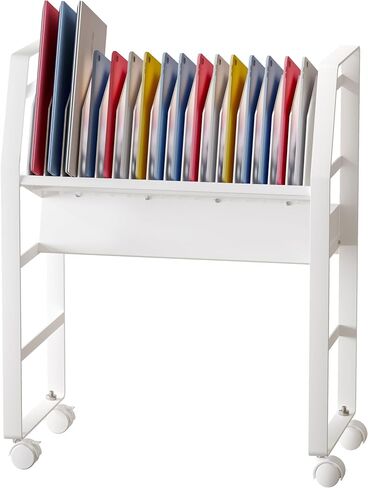 Charging Cart for Chromebooks, Laptops & iPads - 16 Adjustable Compartments, Open Design, Rolling Wheels & Surge Protection, White Steel Powder-Coated in Saudi Arabia