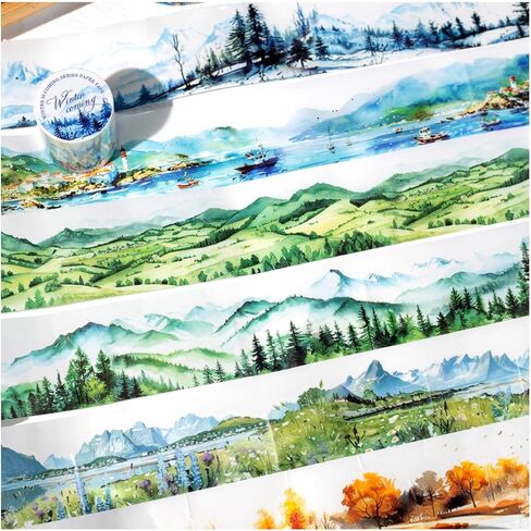6 لفات من ملصقات شريط Cloud Washi لمستلزمات المجلات غير المرغوب فيها، ملصقات المجلات ذات الطابع النجمي لسكرابوكينغ، يوميات، المسوي (قوس قزح) in Saudi Arabia