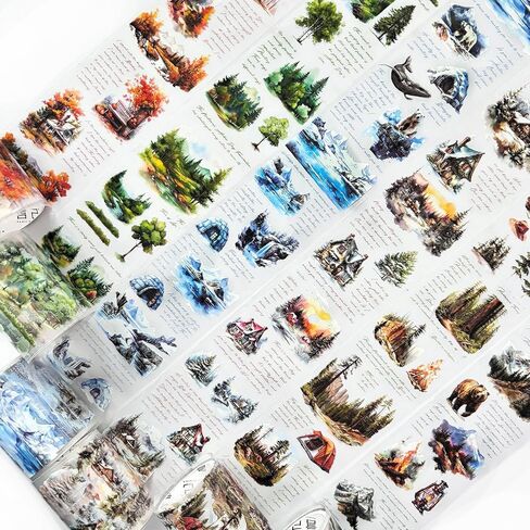 6 Rolls of Cloud Washi Tape Stickers Sets for Junk Journal Supplies, Star Themed Journal Stickers for Scrapbooking, Journaling,Planer (Rainbow) in Kuwait