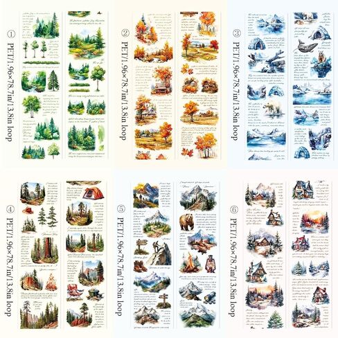 6 Rolls of Cloud Washi Tape Stickers Sets for Junk Journal Supplies, Star Themed Journal Stickers for Scrapbooking, Journaling,Planer (Rainbow) in Kuwait