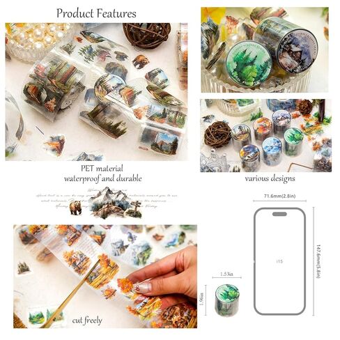 6 Rolls of Cloud Washi Tape Stickers Sets for Junk Journal Supplies, Star Themed Journal Stickers for Scrapbooking, Journaling,Planer (Rainbow) in Kuwait