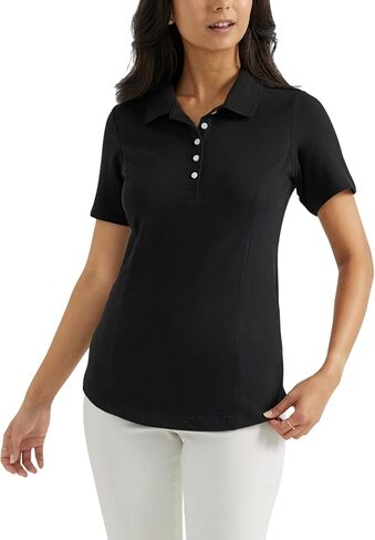 Riders by Lee Indigo Women's Plus-Size Morgan Short Sleeve Polo Shirt, Dark Navy, 3X in Saudi Arabia