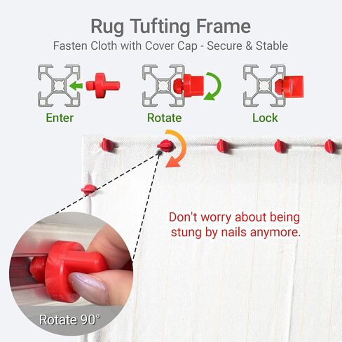 إطار Tufting، طقم إطار Tufting للسجاد قابل للتعديل لصنع السجاد، الحرف اليدوية، حامل قماش متين للمبتدئين والهواة in Kuwait