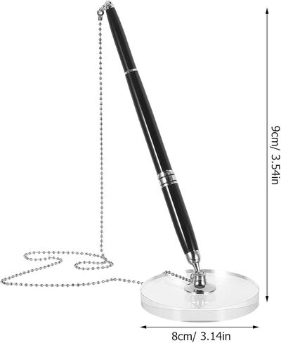 4pcs Desk Pen With Chain: Crystal Signature Desk Pen With Stand For Office Hotel Reception - Counter Fixed Executive Stationery in Saudi Arabia
