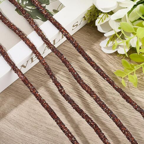 6MM الفضة بريق حبل أشرطة التألق الترتر جولة الحبل التشذيب الزجاج حجر الراين أنبوب الترتر سلسلة لصنع المجوهرات فساتين الزفاف زي ديكور الملابس الأحذية اكسسوارات DIY الحرف in Kuwait