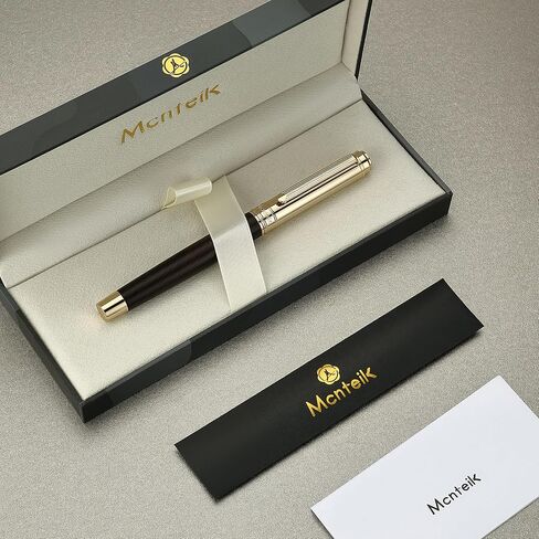 316 Luxury Journaling Pen, Nice Natural Wood for Writing, 24K Gold Accents, Schmidt refill, Fancy Rollerball, Wooden Gift Set for Men & Women, Executive & Graduation Work Christmas Pens-Blackwood in Saudi Arabia