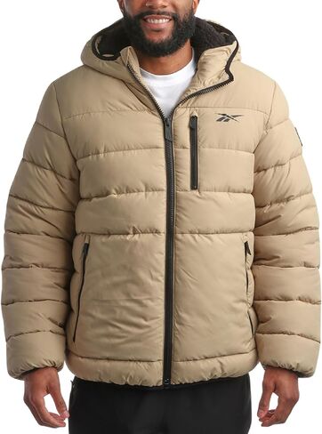 Reebok Mens Winter Jacket - Heavyweight Sherpa Lined Puffer Parka Mens Winter Coat - Insulated Quilted Ski Jacket for Men in Saudi Arabia