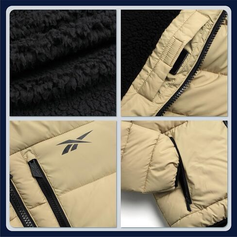 Reebok Mens Winter Jacket - Heavyweight Sherpa Lined Puffer Parka Mens Winter Coat - Insulated Quilted Ski Jacket for Men in Saudi Arabia
