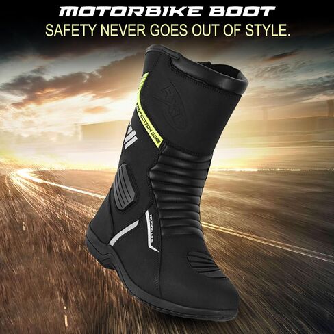 Men’s Motorcycle Boots – Waterproof Leather Biker Riding Shoes with CE Armour, Anti-Slip Sole & Breathable Lining in Saudi Arabia