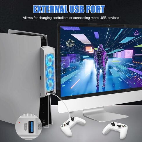 مجموعة أدوات التثبيت على الحائط لجهاز PS5، متوافقة مع قرص PS5/PS5 النحيف والإصدار الرقمي، حامل مثبت على الحائط لملحقات Playstation 5 مع حاملي وحدة تحكم قابلين للإزالة وشماعة سماعة الرأس وحامل جهاز التحكم عن بعد in Saudi Arabia