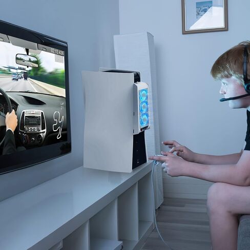 مجموعة أدوات التثبيت على الحائط لجهاز PS5، متوافقة مع قرص PS5/PS5 النحيف والإصدار الرقمي، حامل مثبت على الحائط لملحقات Playstation 5 مع حاملي وحدة تحكم قابلين للإزالة وشماعة سماعة الرأس وحامل جهاز التحكم عن بعد in Saudi Arabia