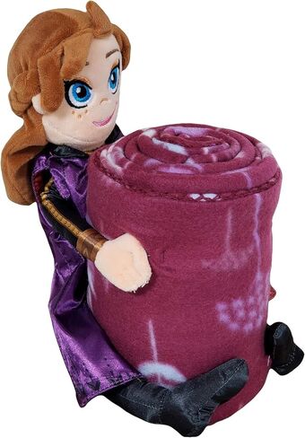 Disney Frozen Throw Blanket and Plushie Bundle - Anna Kids and Teens Blanket, Plush Doll, Stickers, Activity Book, More for Girls | Disney Frozen Blanket Size 40" x 50" in Saudi Arabia