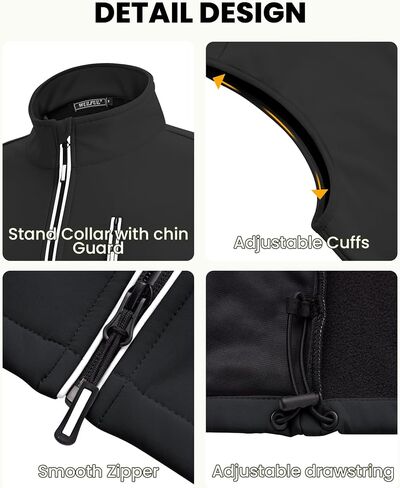 Wulful للرجال مقاوم للرياح خفيفة الوزن ملابس غولف ملابس خارجية مع جيوب ، سترة Softshell بلا أكمام للسفر المشي لمسافات طويلة الجري in Saudi Arabia