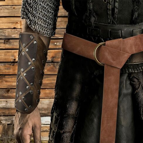 XZQTIVE Medieval Viking Belt for Men Embossed Leather Renaissance Knight Belt O Ring Costume Belts in Kuwait
