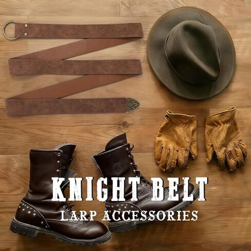 XZQTIVE Medieval Viking Belt for Men Embossed Leather Renaissance Knight Belt O Ring Costume Belts in Kuwait