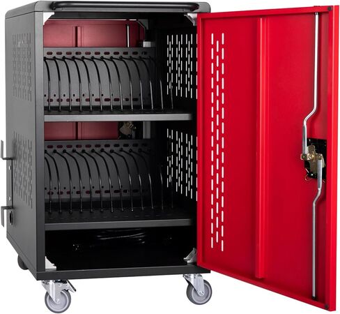 32 Device Mobile Charging Station for Laptops/Tablets/iPads/Chromebooks,32 Bay Lockable Charging Cabinet with Cable Management & Power Strip Included, School Charging Storage Carts,Easy Assembly in Saudi Arabia