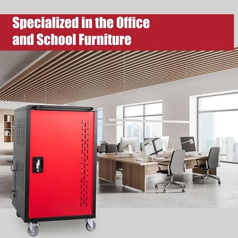 32 Device Mobile Charging Station for Laptops/Tablets/iPads/Chromebooks,32 Bay Lockable Charging Cabinet with Cable Management & Power Strip Included, School Charging Storage Carts,Easy Assembly in Saudi Arabia
