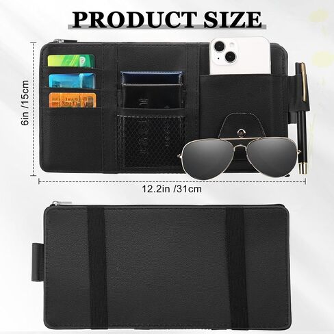 Boao 2 Packs Car Sun Visor Organizer ، حاملي النظارات الشمسية للسيارة Sun Visor Pu Auto Interior Idavory حامل مستندات السفر مع جيب متعدد (رمادي ، 12.2 × 6.1 بوصة) in Saudi Arabia