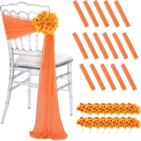 Soardream Cairs Chair for Wedding: 16 قطعة غطاء كرسي الكنيسة الشفافة مع الكوبية الاصطناعية لزخارف المأدبة الحفلات in Kuwait