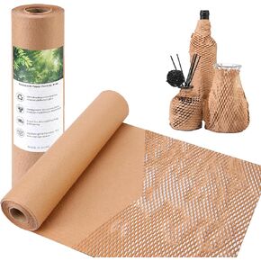 Honeycomb Packing Paper for Moving, 12 Inch x 50 Feet with 20 Fragile Stickers, Honeycomb Wrapping Paper Protective Shipping Supplies for Moving and Storage in Saudi Arabia