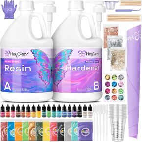 HeyClear Epoxy Resin Kit 32oz Crystal Clear, Hard, DIY Crafts for Adults in Saudi Arabia