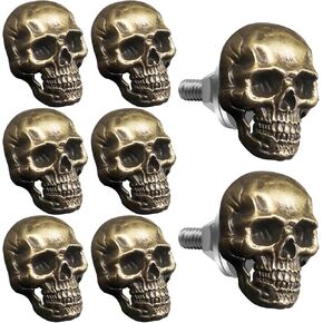 8 PCS Skull License Screws Skeleton Frame Plate Bolt Gothic Skulls Decor for Car, Motorcycle, Truck, Vehicle (Black) in Kuwait