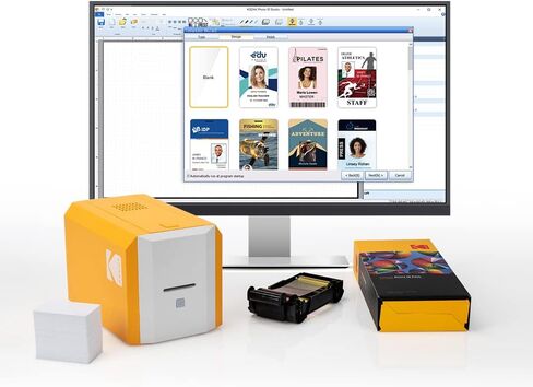 طابعة بطاقة هوية الصور Kodak ID100S، سهلة الاستخدام، مدمجة، طباعة ملونة على جانب واحد، طباعة 300 × 1200 نقطة في البوصة من الحافة إلى الحافة، تغذية يدوية in Kuwait