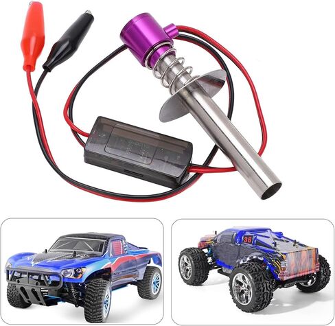 1/10 RC Electronic Glow Plug Starter Igniter 6V-24V 1/8 Nitro Engine Start Ignitor Tool Upgraded for 1:8 1:10 Scale Crawler Buggy Truck Car Boat Plane Helicopter HSP Traxxas Kyosho (Purple) in Saudi Arabia