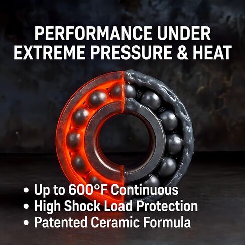 شحم Tri-Max High Temp EP - 600 درجة فهرنهايت، NLGI GC-LB، بديل مولي 5%، مادة تشحيم سيراميك للسيارات والبناء والاستخدام الصناعي (خرطوشة 14 أونصة) in Kuwait