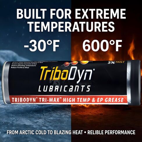 شحم Tri-Max High Temp EP - 600 درجة فهرنهايت، NLGI GC-LB، بديل مولي 5%، مادة تشحيم سيراميك للسيارات والبناء والاستخدام الصناعي (خرطوشة 14 أونصة) in Kuwait