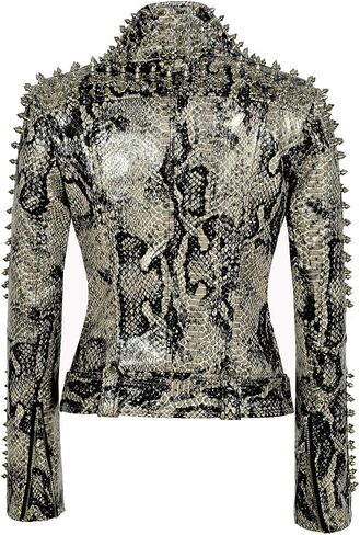 SX Women Punk Faux Leather PU Black Jacket Studded Rivet Fashion Streetwear Motorcycle Coat in Kuwait