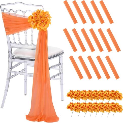 Soardream Cairs Chair for Wedding: 16 قطعة غطاء كرسي الكنيسة الشفافة مع الكوبية الاصطناعية لزخارف المأدبة الحفلات in Kuwait