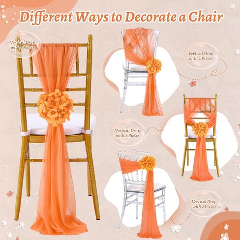 Soardream Cairs Chair for Wedding: 16 قطعة غطاء كرسي الكنيسة الشفافة مع الكوبية الاصطناعية لزخارف المأدبة الحفلات in Kuwait