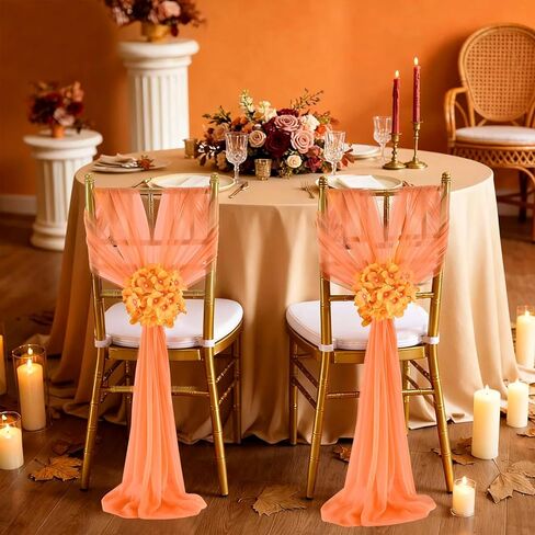 Soardream Cairs Chair for Wedding: 16 قطعة غطاء كرسي الكنيسة الشفافة مع الكوبية الاصطناعية لزخارف المأدبة الحفلات in Kuwait