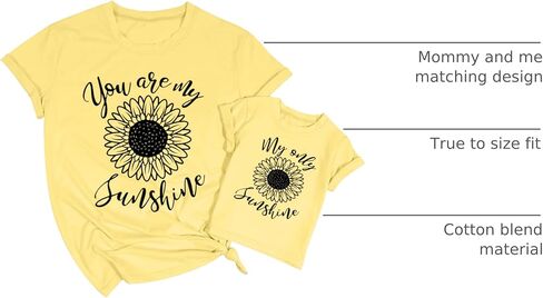 Mama and Mini Sunflower Tshirt Mommy and Me Matching Tees Tops Mother and Daughter Gift Shirts Summer Sunshine Shirt in Saudi Arabia