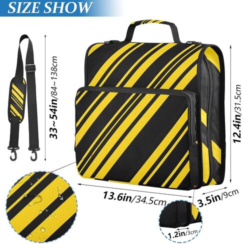 3 D-Ring Zipper Binder Bag, Witch Mushroom Black Background Pattern Removable Binder with Zipper Case Hold 300+ Sheets& 13 Inch Laptop for School Office Supplies Organizer in Saudi Arabia