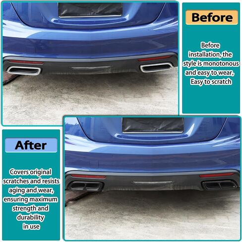 Tailpipe Exhaust Muffler Tail Pipe Cover Trim Decal Exterior Accessories Compatible with Cadillac CT4 CT5 2020-2023 3-2024 Cadillac CT6 Tail Pipe Trim (Black,Style B) in Saudi Arabia