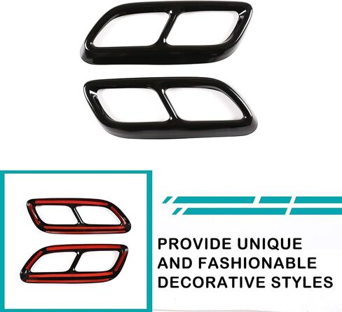 Tailpipe Exhaust Muffler Tail Pipe Cover Trim Decal Exterior Accessories Compatible with Cadillac CT4 CT5 2020-2023 3-2024 Cadillac CT6 Tail Pipe Trim (Black,Style B) in Saudi Arabia