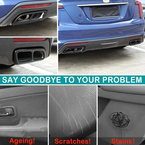 Tailpipe Exhaust Muffler Tail Pipe Cover Trim Decal Exterior Accessories Compatible with Cadillac CT4 CT5 2020-2023 3-2024 Cadillac CT6 Tail Pipe Trim (Black,Style B) in Saudi Arabia